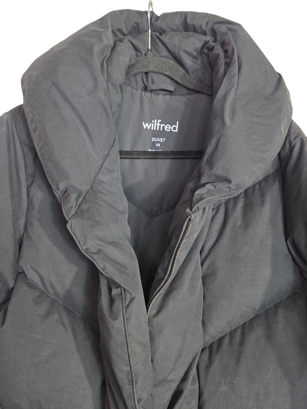 Wilfred Duvet Long Down filled Black Puffer Coat - Picture 3 of 13